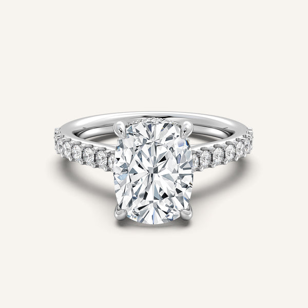 Chateau Hidden Halo Engagement Ring | 14k White Gold