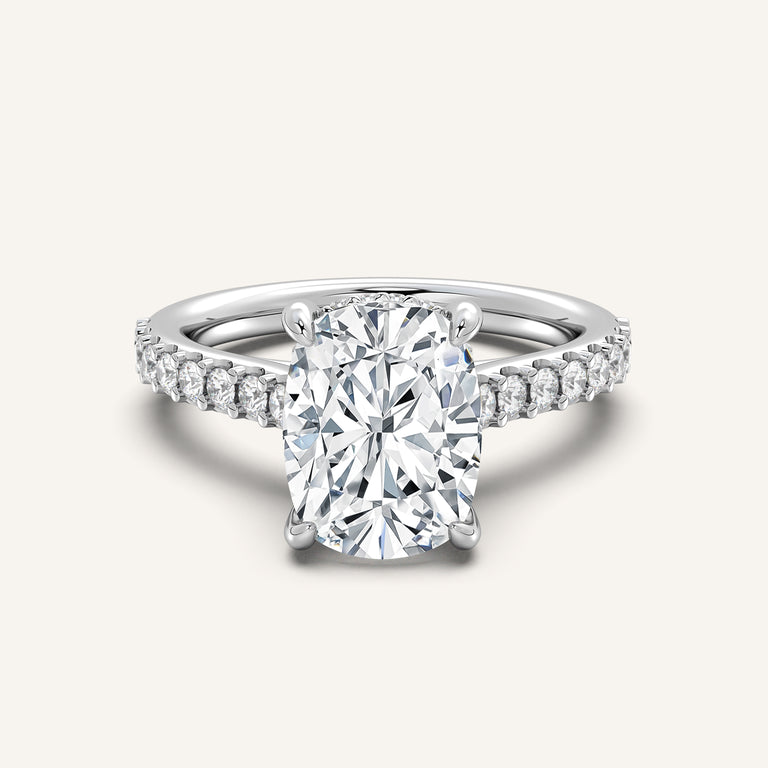 Image for Chateau Hidden Halo Engagement Ring | 14k White Gold