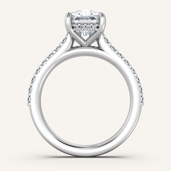 Chateau Hidden Halo Engagement Ring | 14k White Gold