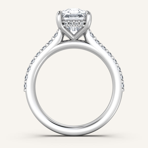 Chateau Side Stone Engagement Ring | 18k White Gold