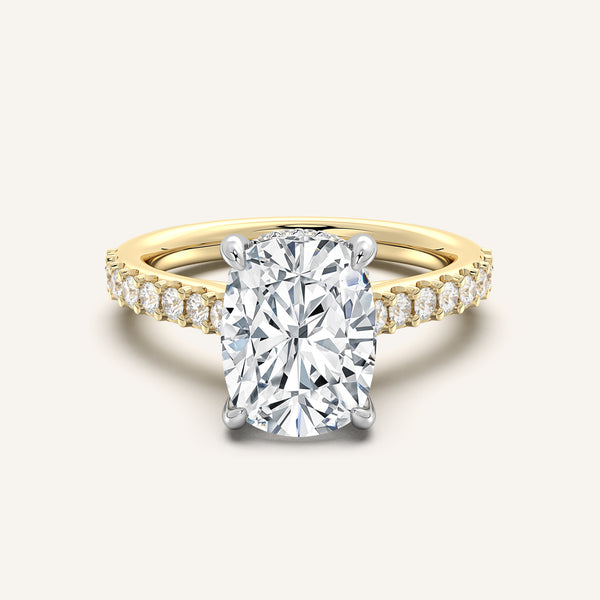 Chateau Side Stone Engagement Ring | 14k Two Tone