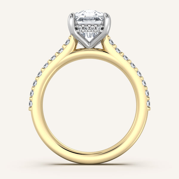 Chateau Side Stone Engagement Ring | 14k Two Tone