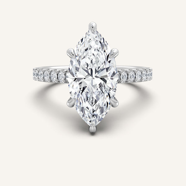 Chateau Side Stone Engagement Ring | Platinum