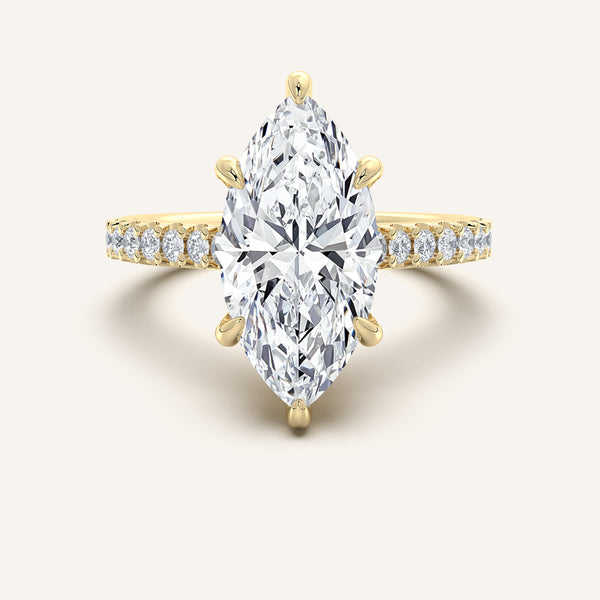 Chateau Side Stone Engagement Ring | 14k Yellow Gold