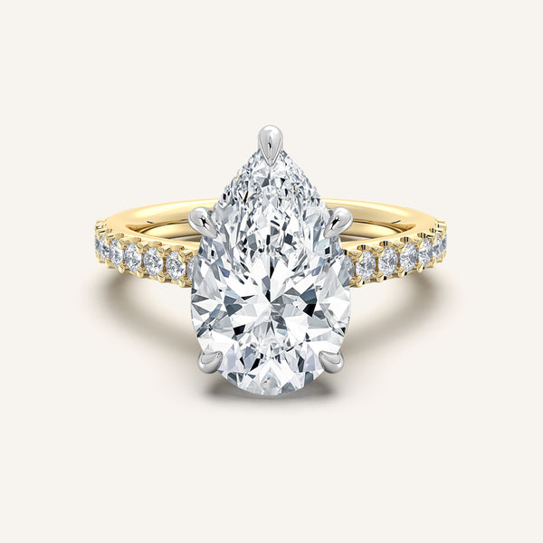 Chateau Side Stone Engagement Ring| 18k Two Tone