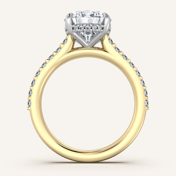 Chateau Side Stone Engagement Ring | 14k Two Tone