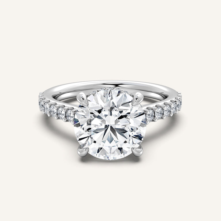 Image for Chateau Hidden Halo Engagement Ring | 18k White Gold