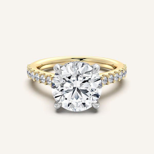 Chateau Side Stone Engagement Ring | 18k Two Tone