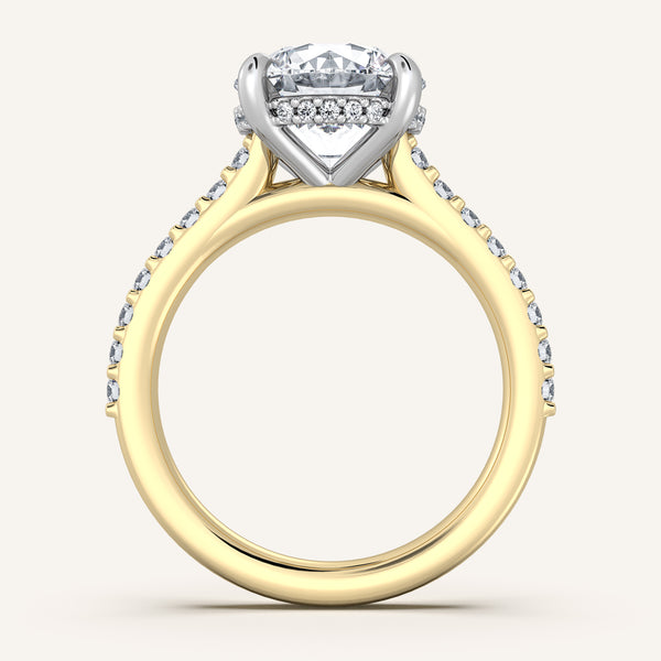 Chateau Side Stone Engagement Ring| 14k Two Tone