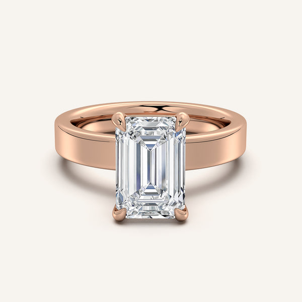 Flat Band Engagement Ring | 14k Rose Gold