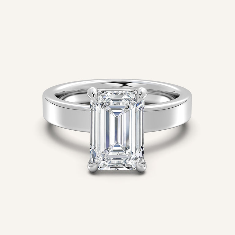 Image for Flat Band Engagement Ring | 18k White Gold