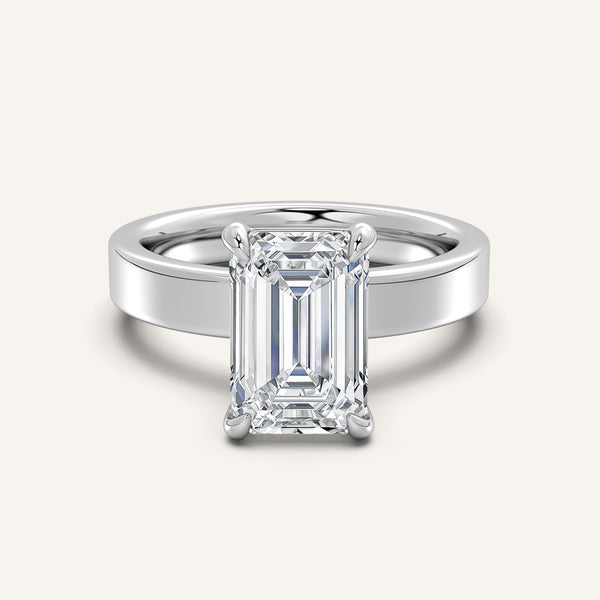 Flat Band Engagement Ring | Platinum