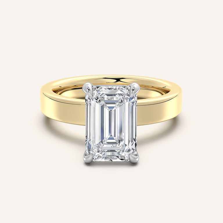 Image for Flat Band Engagement Ring | 18k Two Tone