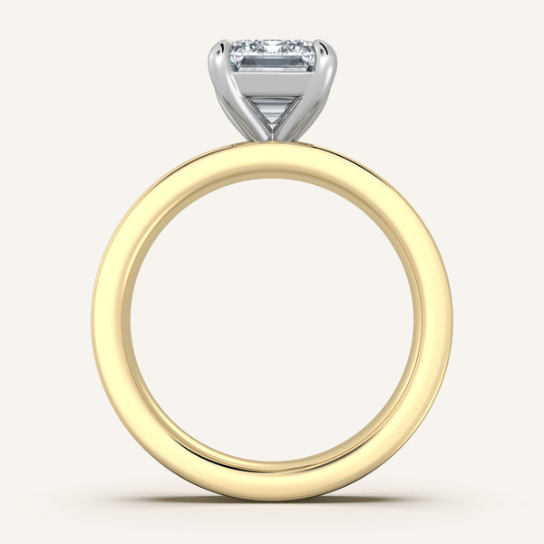 Flat Band Engagement Ring | 18k Two Tone