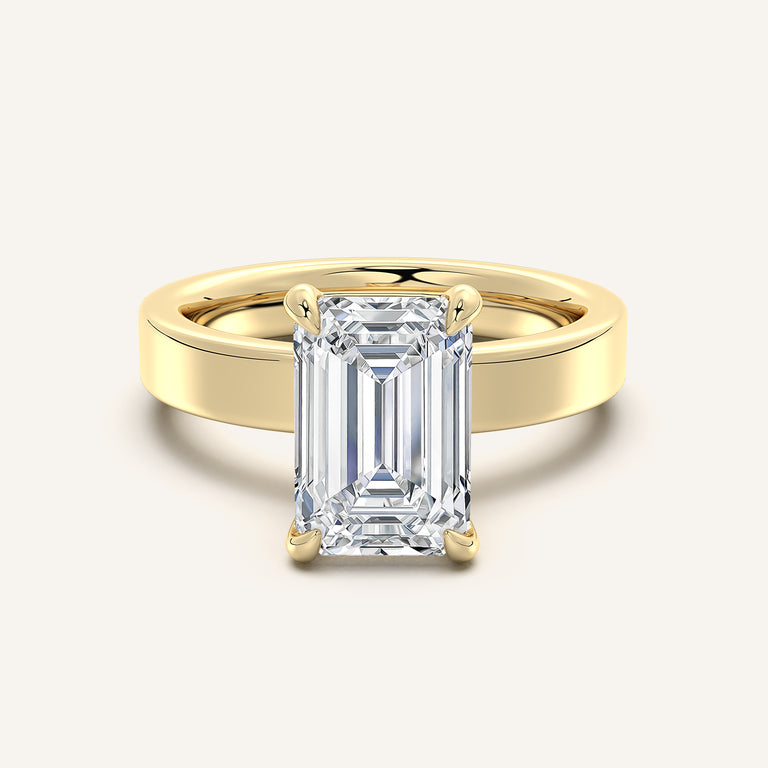 Image for Flat Band Engagement Ring | 14k Yellow Gold