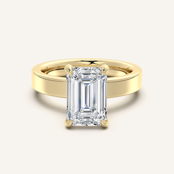 Flat Band Engagement Ring | 18k Yellow Gold