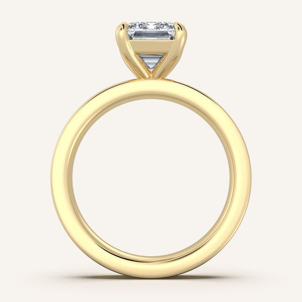 Flat Band Engagement Ring | 18k Yellow Gold