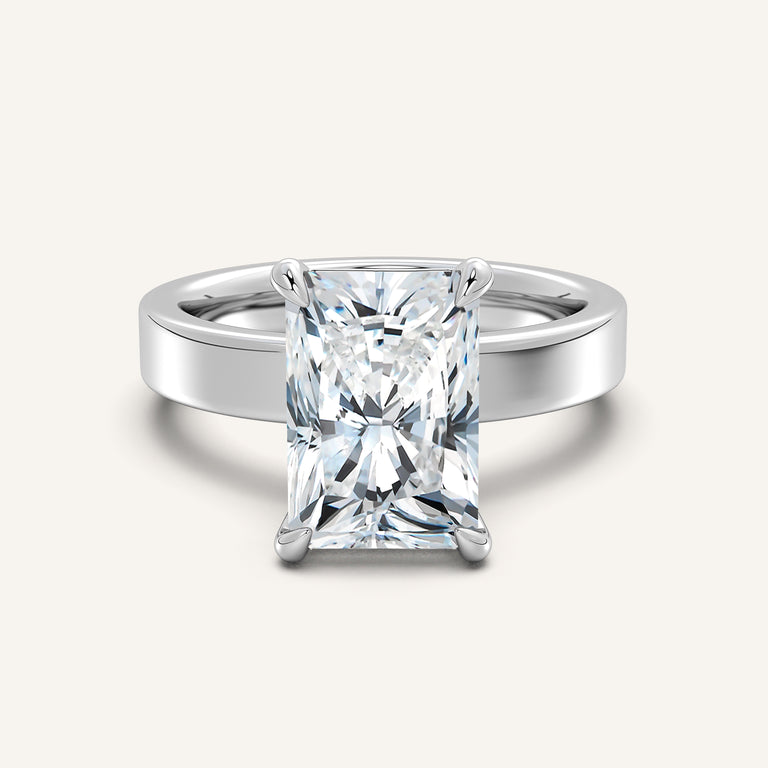 Image for Flat Band Engagement Ring | 18k White Gold