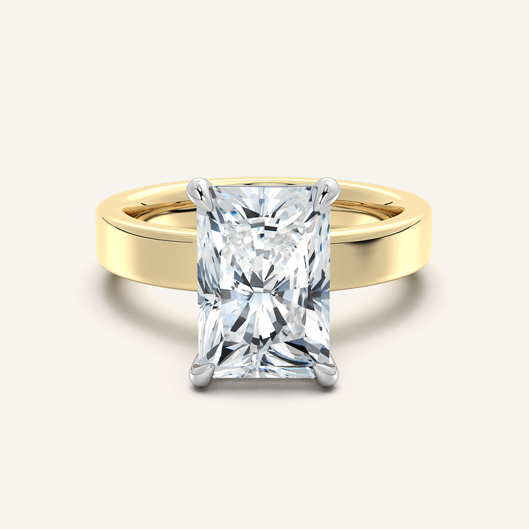 Image for Flat Band Engagement Ring | 14k Two Tone