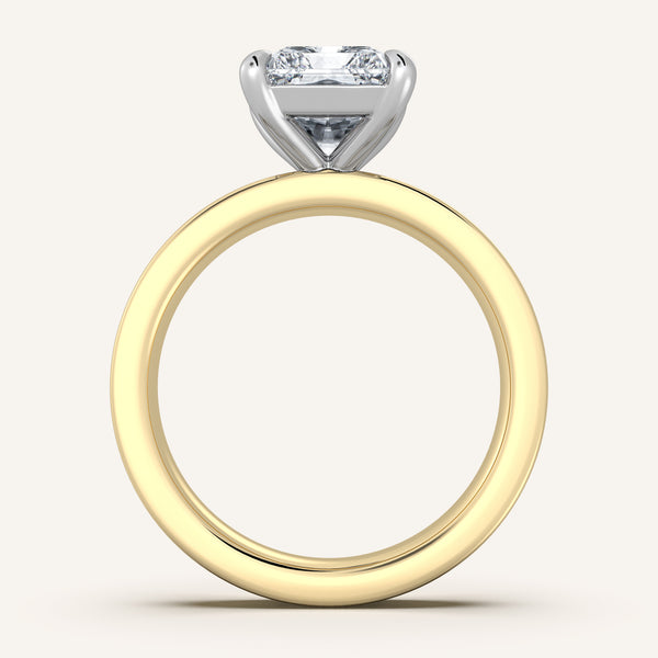 Flat Band Engagement Ring | 18k Two Tone