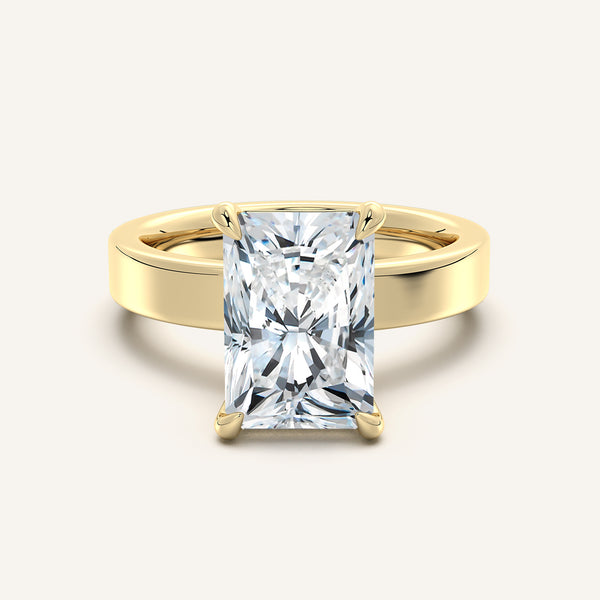 Flat Band Engagement Ring | 18k Yellow Gold