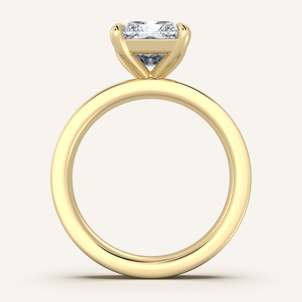 Flat Band Engagement Ring | 18k Yellow Gold