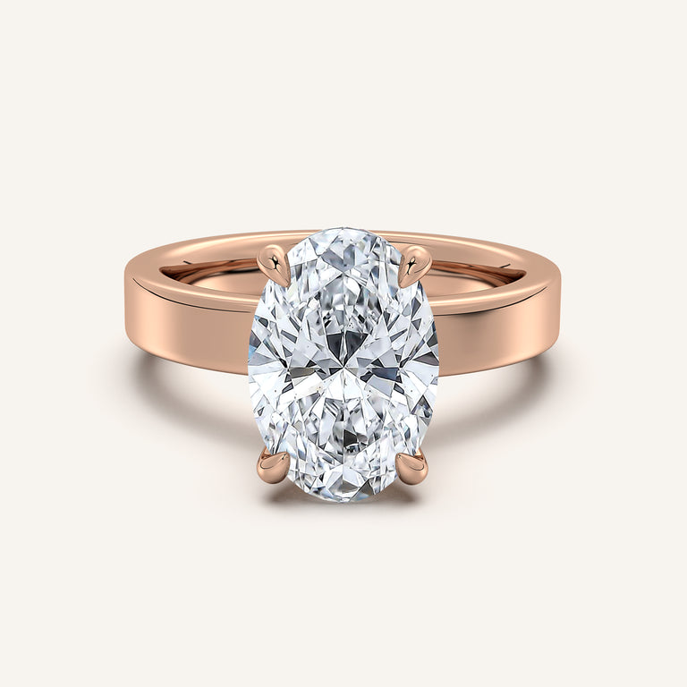 Image for Flat Band Engagement Ring | 18k Rose Gold