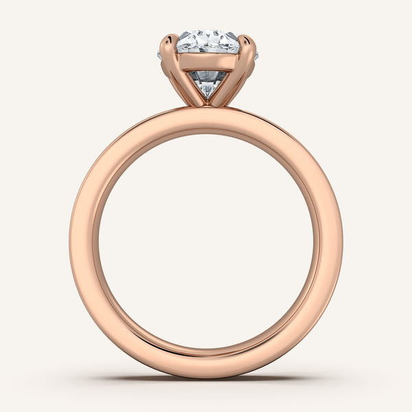 Flat Band Engagement Ring | 14k Rose Gold