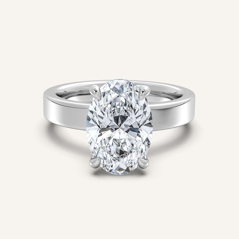 Image for Flat Band Engagement Ring | 14k White Gold