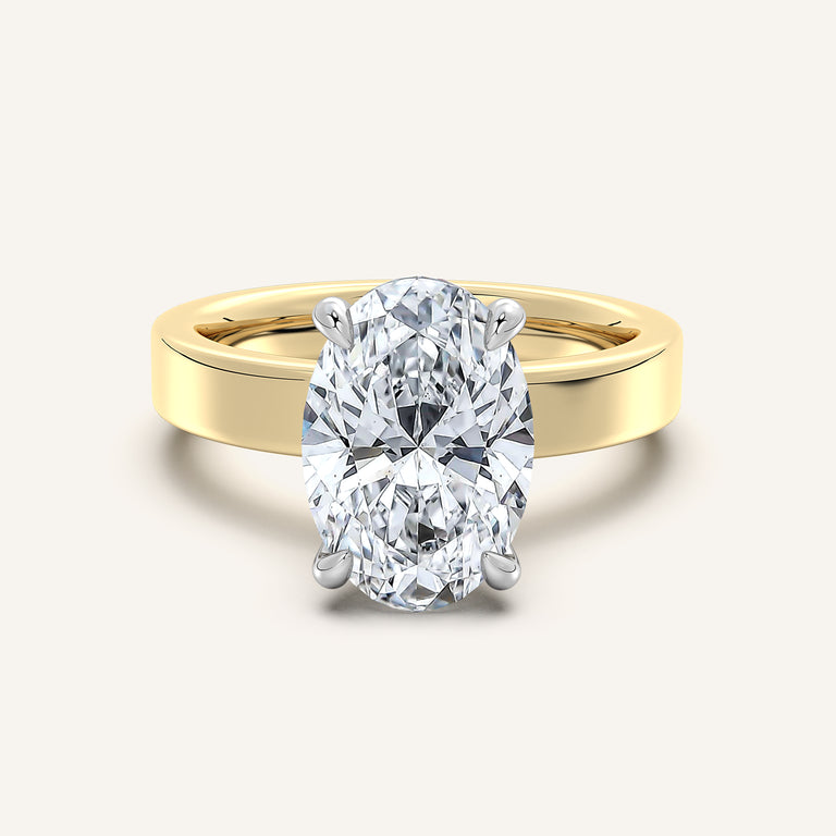 Image for Flat Band Engagement Ring | 14k Two Tone