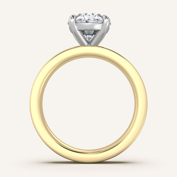 Flat Band Engagement Ring | 14k Two Tone