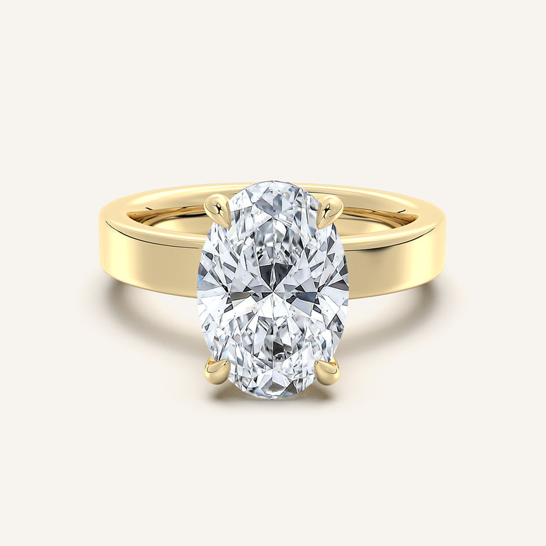 Image for Flat Band Engagement Ring | 18k Yellow Gold