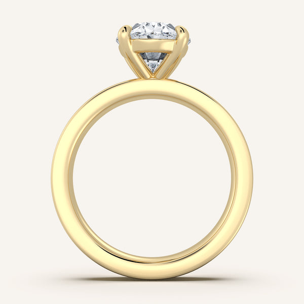 Flat Band Engagement Ring | 14k Yellow Gold