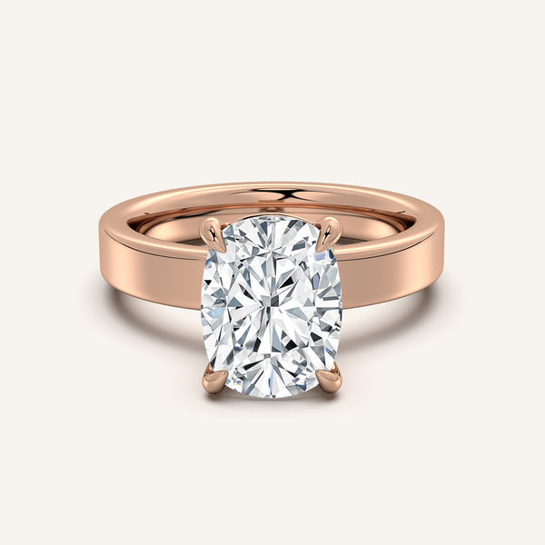 Flat Band Engagement Ring | 18k Rose Gold