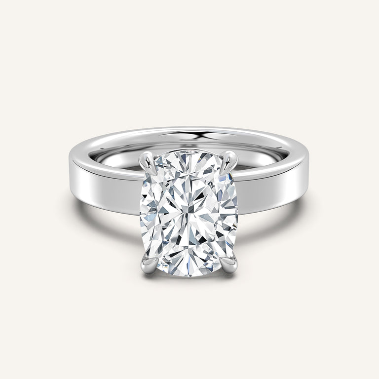 Image for Flat Band Engagement Ring | 14k White Gold