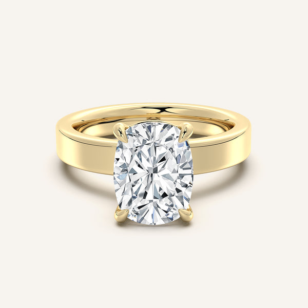 Flat Band Engagement Ring | 18k Yellow Gold