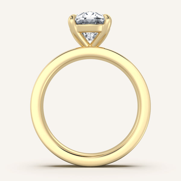 Flat Band Engagement Ring | 18k Yellow Gold