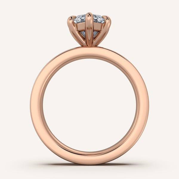 Flat Band Engagement Ring | 14k Rose Gold
