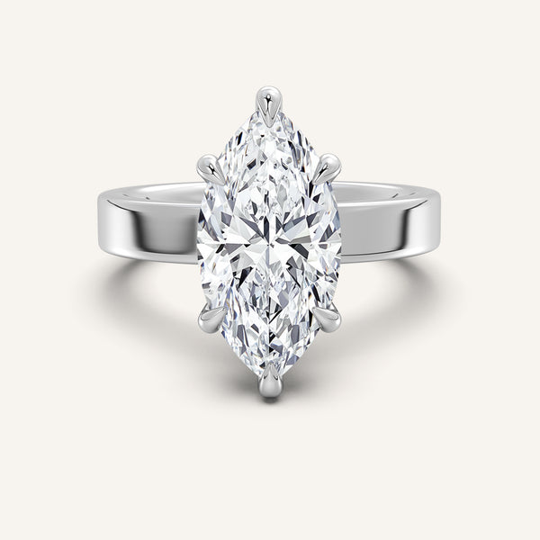 Flat Band Engagement Ring | Platinum