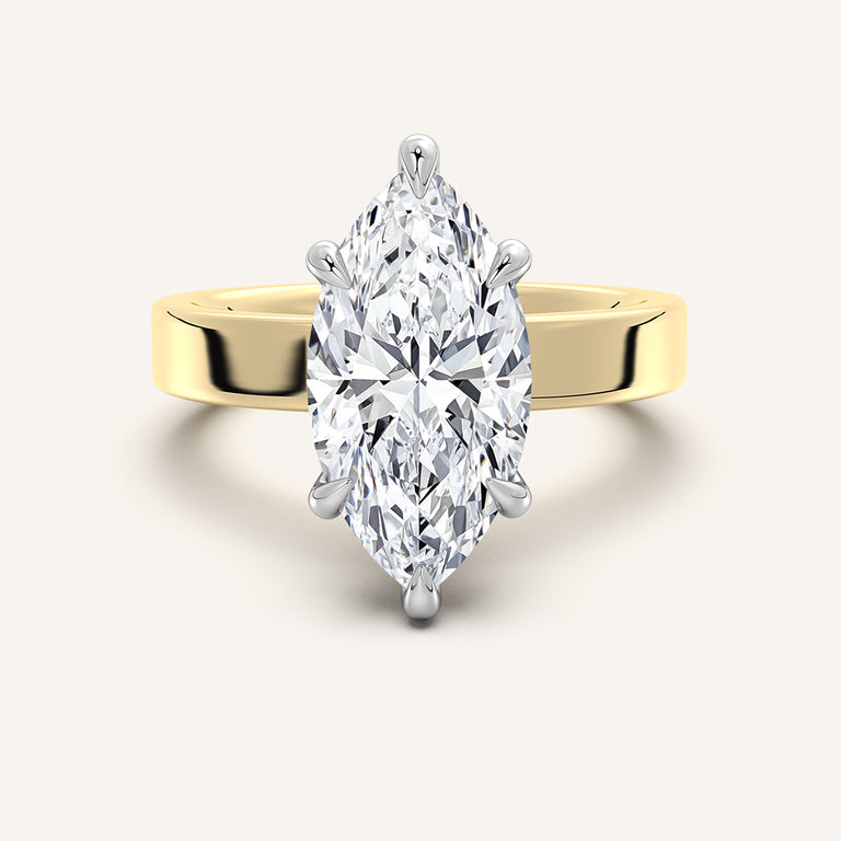 Image for Flat Band Engagement Ring | 14k Two Tone