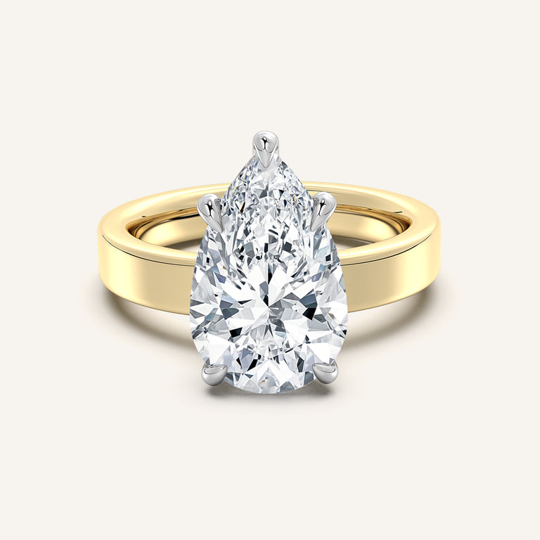 Image for Flat Band Engagement Ring | 14k Two Tone