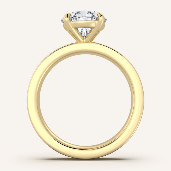 Flat Band Engagement Ring | 18k Yellow Gold