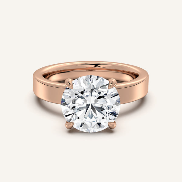 Flat Band Engagement Ring | 14k Rose Gold