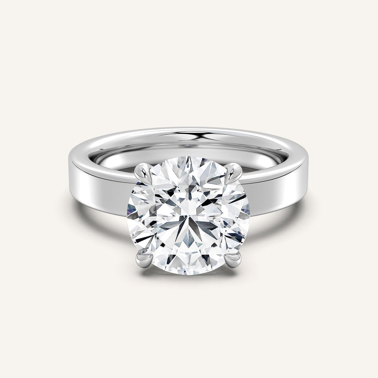 Image for Flat Band Engagement Ring | 18k White Gold