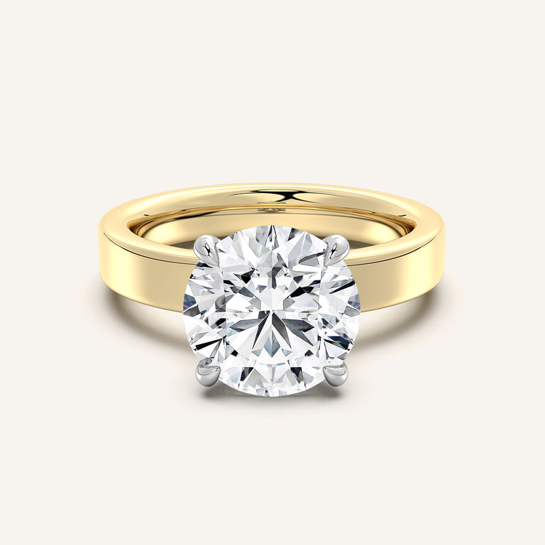 Image for Flat Band Engagement Ring | 18k Two Tone