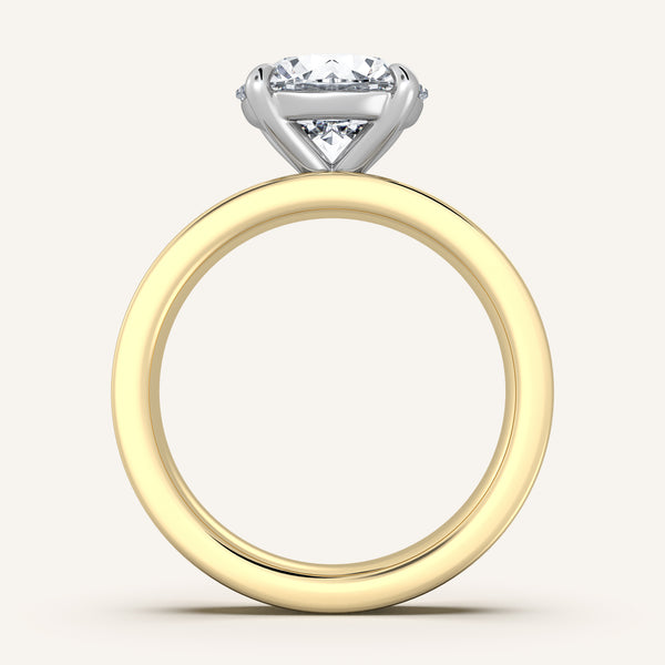 Flat Band Engagement Ring | 14k Two Tone