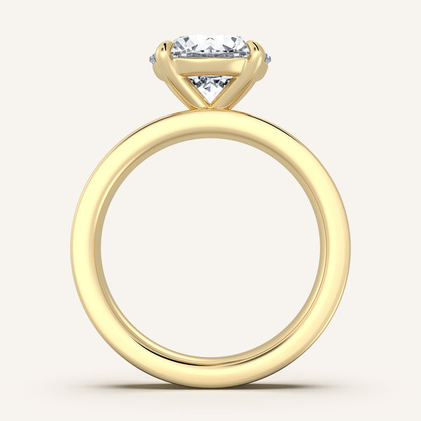 Flat Band Engagement Ring | 18k Yellow Gold