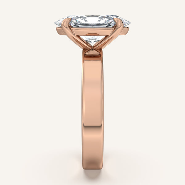 Moval Flat Band Engagement Ring | 18k Rose Gold