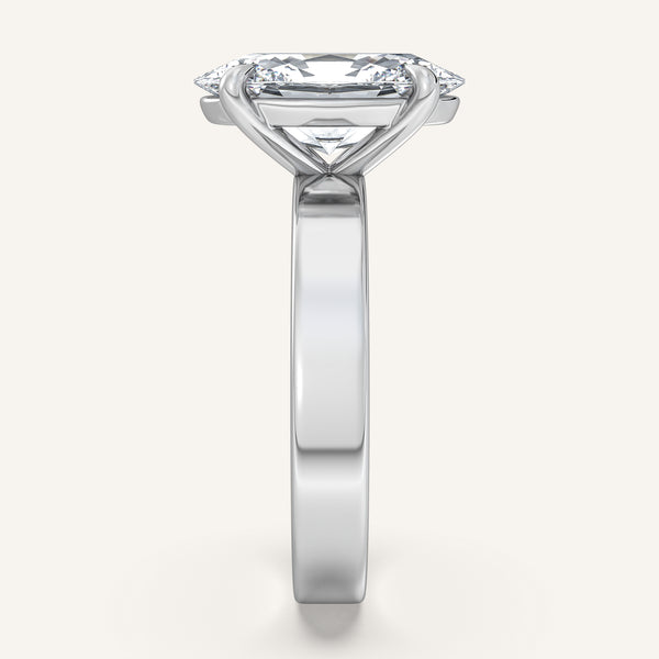 Moval Flat Band Engagement Ring | Platinum