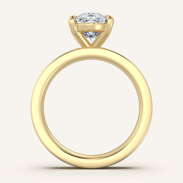 Moval Flat Band Engagement Ring | 18k Yellow Gold